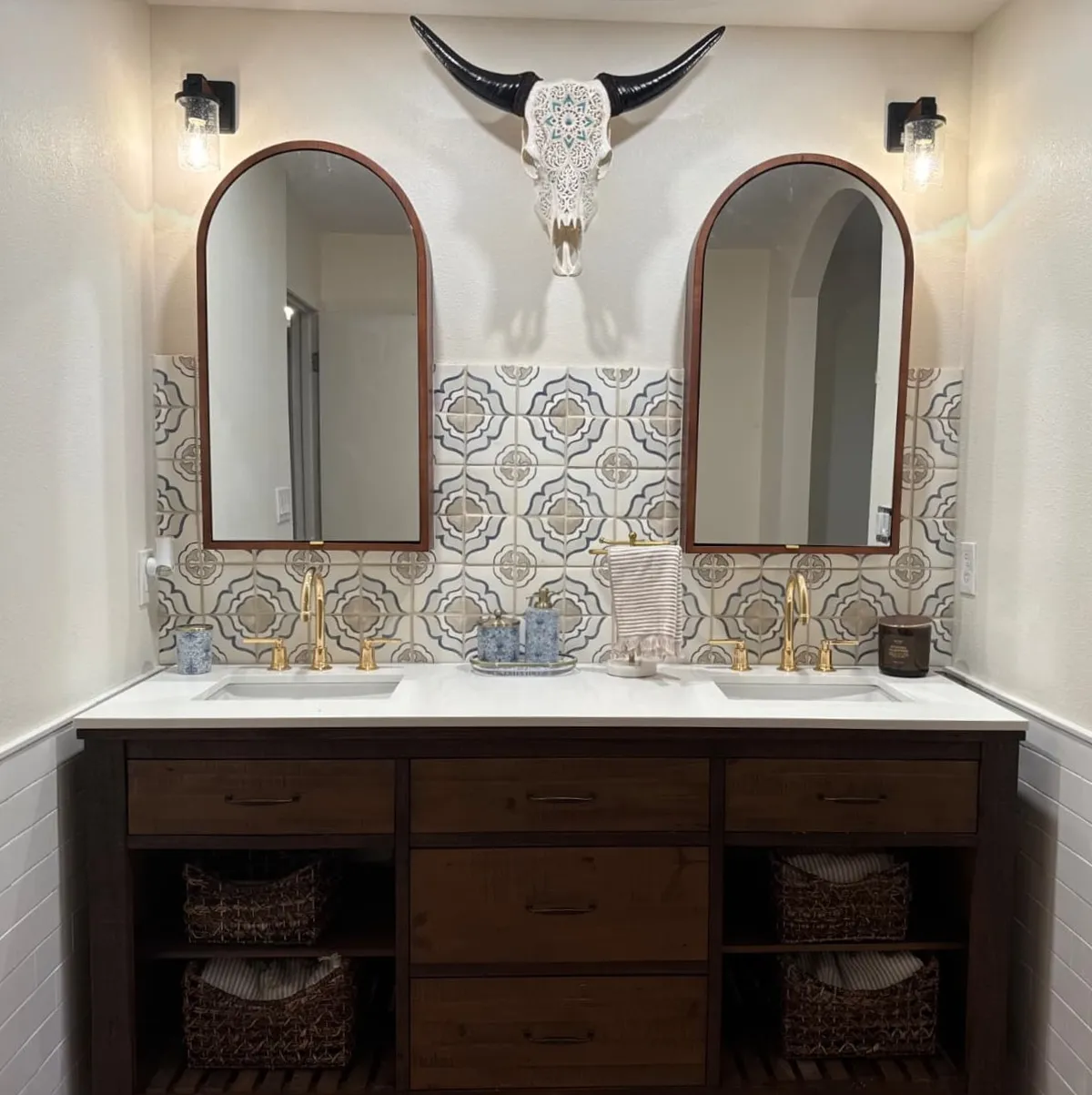 Luxury bathroom tile detail